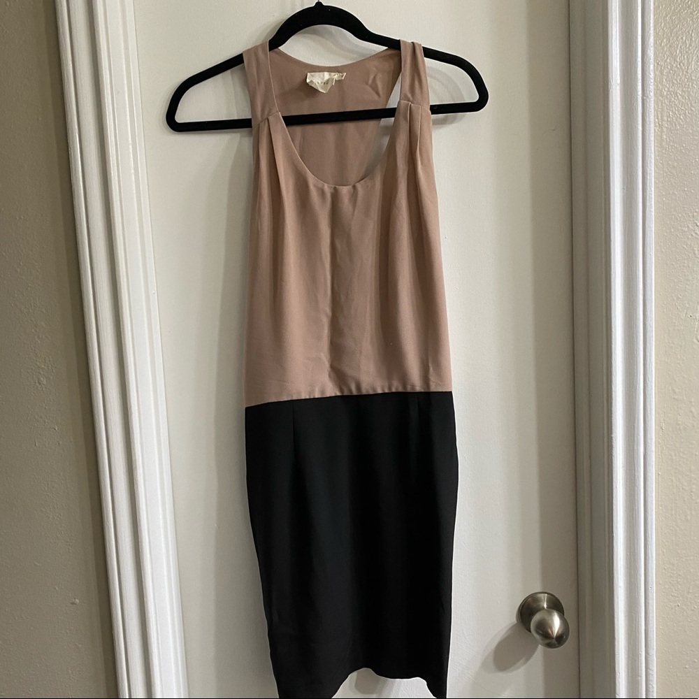 Black and Brown Fitted Cocktail Dress